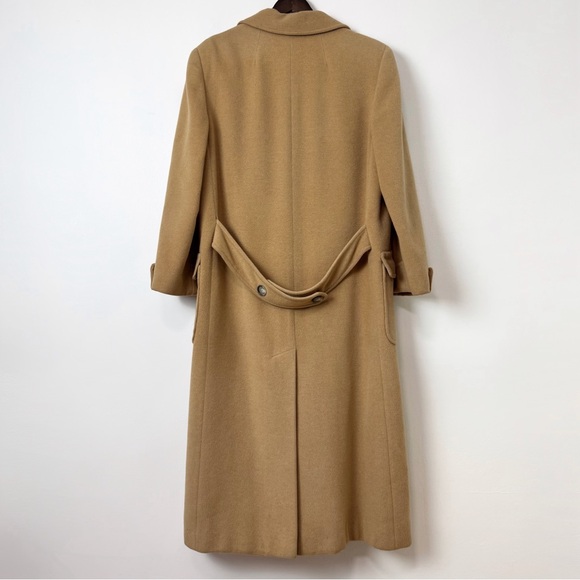 Vintage Camel Hair Coat Neimans Marcus Maxi Coat Tan Long 80s 90s Classic - Picture 10 of 14
